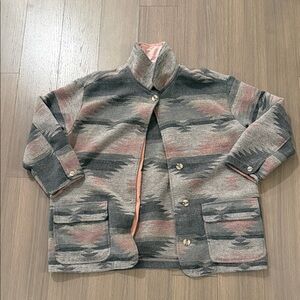 Women's Gray and Pink Patterned Jacket